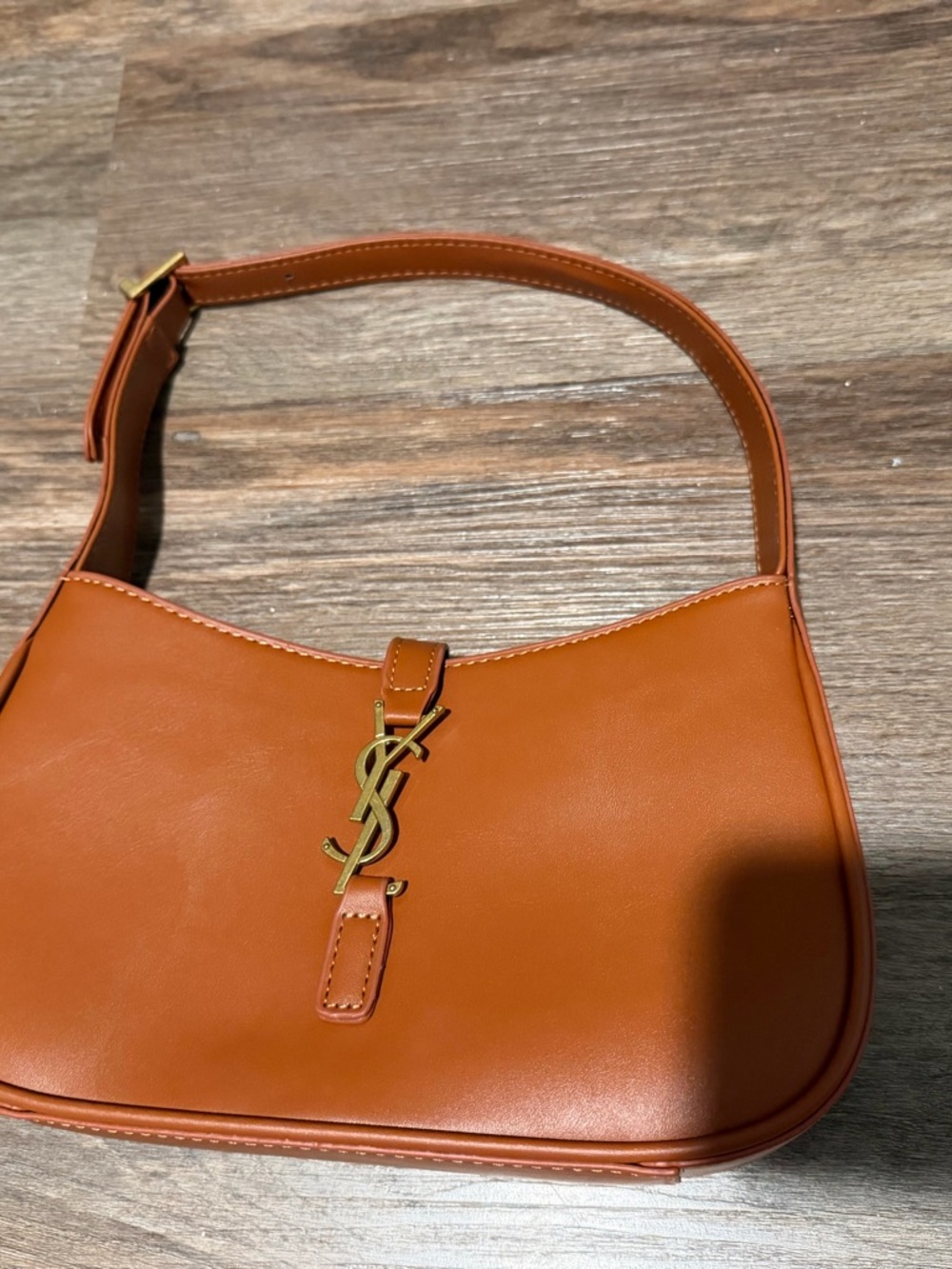 Saint Laurent Burnt Orange Shoulder Bag with Gold Hardware